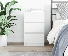 vidaXL Κομοδίνο με 3 συρτάρια Λευκό 39x35x65 εκ.
