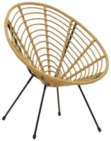 Καρέκλα - Πολυθρόνα Naoki pe φυσικό-μέταλλο μαύρο πόδι 78x74x87 εκ. 78x74x87 εκ.