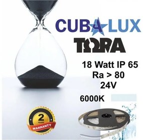 Ταινία LED 18W IP65 24V 3000K 4000K 6000K 5M TORA Cubalux 500076