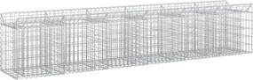 vidaXL Ανασηκωμένο κρεβάτι gabion 2 pcs Ασημί