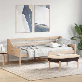 Καναπές Κρεβάτι 90 x 200 εκ. από Μασίφ Ξύλο Πεύκου - Καφέ