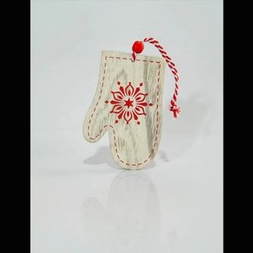 Magic Christmas Γάντι Ξύλινο Με Κόκκινα Σχέδια 7.5*10.5*0.5cm 600-40449