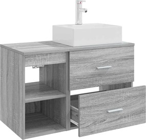 vidaXL Σετ Επίπλων Μπάνιου 2 pcs Γκρι Sonoma Επεξεργασμένο Ξύλο