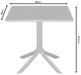 Τραπέζι Groovy pakoworld PP λευκό 80x80x74.5εκ
