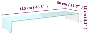 Βάση Τηλεόρασης/Οθόνης Πράσινη 100 x 30 x 13 εκ. Γυάλινη - Πράσινο