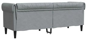 vidaXL Καναπές Chesterfield Ανοιχτό γκρι 201.5 x 74.5 x 74.5 εκατοστά
