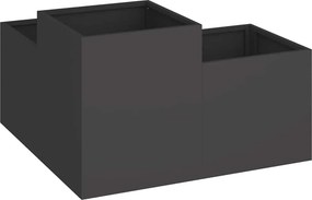 vidaXL Γλάστρα Κήπου Μαύρο 80 x 80 x 48 εκ. Ατσάλι