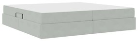 vidaXL Κρεβάτι με αποθηκευτικό χώρο και στρώμα με στρώμα Ανοιχτό γκρι