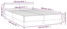 Πλαίσιο Κρεβατιού χωρίς στρώμα Κρεμ 120x190 εκ.Συνθ. Δέρμα - Κρεμ