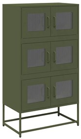 vidaXL Highboard Ελαιοπράσινο 68x39x123 cm Ατσάλι