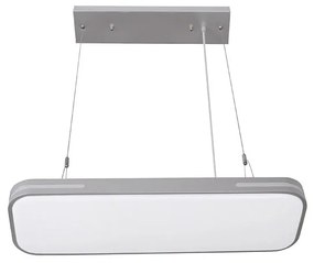 Adeleq Led Φωτιστικό Παραλληλόγραμμο Ανάρτηση 19x60cm 30W 6400K Ασημί 21-603060