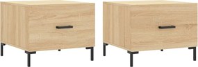 vidaXL Τραπεζάκια Σαλονιού 2 τεμ Sonoma Δρυς 50x50x40 εκ Επεξ. Ξύλο