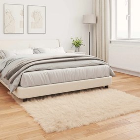 vidaXL Χαλί από τεχνητό πρόβειο δέρμα TAFALLA Μπεζ 120 x 120 cm