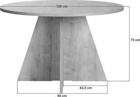 Τραπέζι Virela Megapap χρώμα καρυδί Ø120x75εκ.