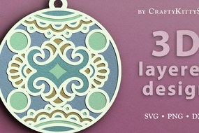 Σετ των 3 Intra απο ξύλο plywood 3mm-4mm πάχος Χριστουγεννιάτικα στολίδια 3D Layered Δίασταση 8x8 cm INTRAFABR-24668936