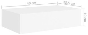 Ράφι Επιτοίχιο με Συρτάρι Λευκό 40 x 23,5 x 10 εκ. από MDF - Λευκό