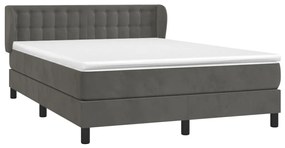 ΚΡΕΒΑΤΙ BOXSPRING ΜΕ ΣΤΡΩΜΑ ΣΚΟΥΡΟ ΓΚΡΙ 140X200 ΕΚ. ΒΕΛΟΥΔΙΝΟ 3127734