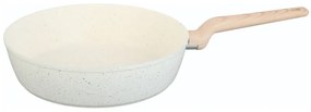 Βαθύ τηγάνι Voltz Nice OV54419E24D, 24x6.3 cm, Μαρμάρινο φινίρισμα, Επαγωγή, Κρέμα μελανζέ