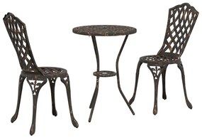 vidaXL Σετ Μπιστρό Κήπου 3 pcs Μπρονζέ Αλουμίνιο