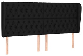 Κεφαλάρι με Πτερύγια Μαύρο 183x23x118/128 εκ. Υφασμάτινο 3118308