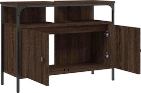 vidaXL Ντουλάπι Νιπτήρα Μπάνιου Καφέ Δρυς 80x30x60 εκ. Επεξ. Ξύλο