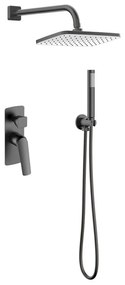 Σετ μπαταρίας εντοιχισμού ντους LEA Gun Metal S05022 KARAG