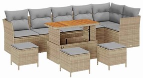 vidaXL Σετ Καναπέ Κήπου 10 pcs μπεζ και ανοιχτό γκρι 110 x 55 x 71 εκ