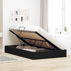 vidaXL Κρεβάτι Οθωμανικού Τύπου Μαύρο 120 x 200 cm Βελούδο