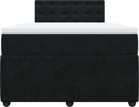 vidaXL Κρεβάτι Boxspring με Στρώμα Μαύρο 120x190 εκ. Βελούδινο