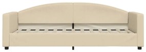 vidaXL Καναπές Κρεβάτι με Στρώμα Κρεμ 80 x 200 εκ. Υφασμάτινο