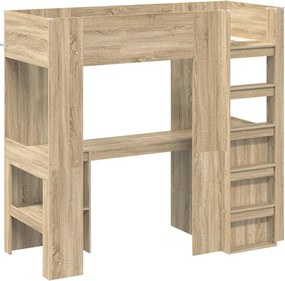 vidaXL Σκελετός κουκέτας με γραφείο Δρύς Sonoma 75 x 190 cm