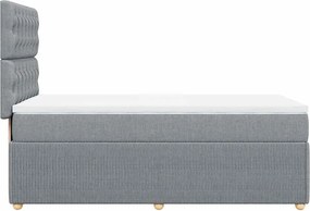vidaXL Κρεβάτι Boxspring με Στρώμα Ανοιχτό Γκρι 100x200 εκ. Υφασμάτινο