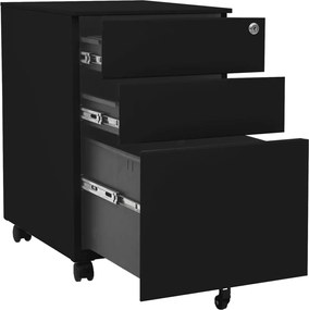 vidaXL Αρχειοθήκη Φορητή Μαύρη 39 x 45 x 60 εκ. Ατσάλινη