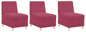 vidaXL Καναπέδες 3 pcs Μπορντό 55 x 74 x 82 εκ. Βελούδο