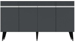 Μπουφές Defne 475OLV1738 150x40x80cm Anthracite-Silver Μοριοσανίδα, Μελαμίνη