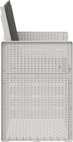 vidaXL Καρέκλες Εστιατορίου Κήπου 2 pcs Άσπρο και Ανθρακί PP