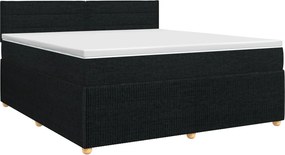 vidaXL Κρεβάτι box spring με στρώμα Μαύρο 140 x 190 cm Ύφασμα
