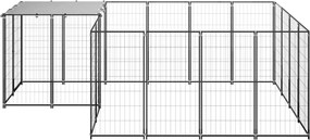 vidaXL Σπιτάκι Σκύλου Μαύρο 6,05 m² Ατσάλινο