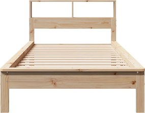 vidaXL Κρεβάτι Βιβλιοθήκη Χωρίς Στρώμα 100x200 εκ. Μασίφ Ξύλο Πεύκο