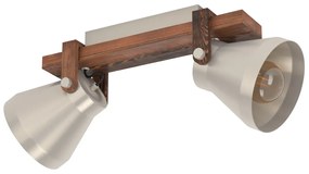 Φωτιστικό Σποτ Eglo 43949 CAWTON Ξύλο Φυσικό χρώμα (Wood Natural Finish)|Ασημί (Silver Coloured)