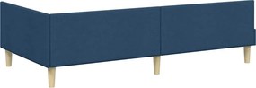 vidaXL Κρεβάτι Γωνίας Μπλε 90 x 190 cm ύφασμα