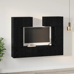 vidaXL Σετ επίπλου τηλεόρασης με ράφι 6 pcs Μαύρη δρυς 80 x 30 x 30 εκ