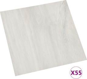 vidaXL Πλάκες Δαπέδου 55 pcs Κρεμ 5,11 τ.μ. PVC