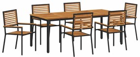 vidaXL 7 pcs Μαύρο 200 x 100 x 75 cm
