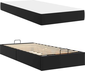 vidaXL Σκελετός κρεβατιού με στρώμα Άλλο 2 pcs Μαύρο PVC