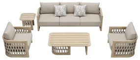 Σαλόνι Κήπου Riva-3 01-00-2657 (Σετ 5Τμχ) Με Μαξιλάρια Beige 5 Θέσεων
