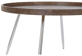 Τραπεζάκι Καφέ DKD Home Decor Καφέ Ασημί Μέταλλο Χάλυβας Ξύλο MDF 30 x 40 cm 78 x 78 x 41,5 cm