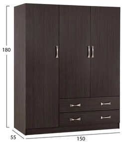 ΝΤΟΥΛΑΠΑ 3ΦΥΛΛΗ CARLY HM384.01 ΜΕ ΔΥΟ ΣΥΡΤΑΡΙΑ ZEBRANO 150X55Χ180Υεκ.