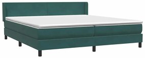 Box Spring κρεβάτι με στρώμα σκούρο πράσινο 180x220cm Βελούδινο - Πράσινο