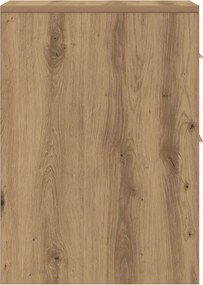 vidaXL Ντουλάπι Μπάνιου Στενό με Ροδάκια Αρτισιανή Δρυς Επεξ. Ξύλο